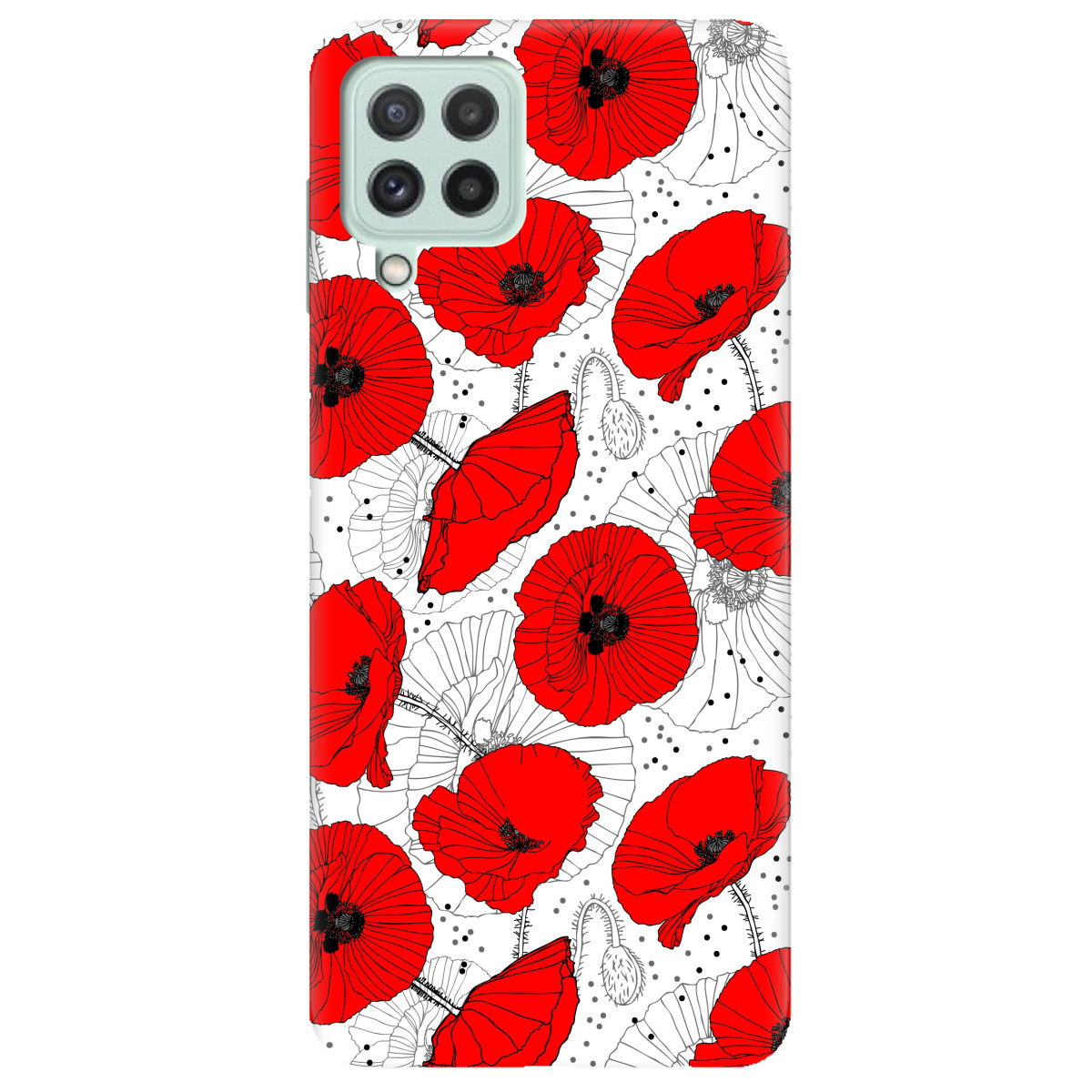 Чохол для Samsung Galaxy M22 Red flower - фото 1 - Чохли для телефонів