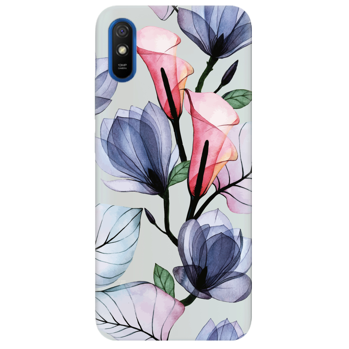Чохол для Xiaomi Redmi 9A напівпрозорий матовий soft touch Tropical flowers - фото 1 Чохол для Xiaomi Redmi 9A напівпрозорий матовий soft touch Tropical flowers - фото 1 - Чохли для телефонів