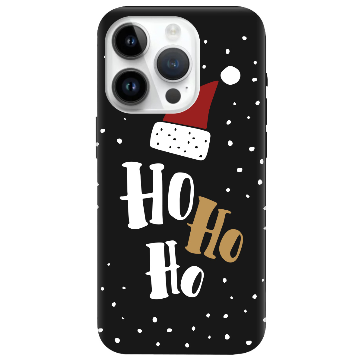 Чохол для Apple iPhone 14 Pro чорний матовий soft touch Ho-ho-ho - фото 1 - Чохли для телефонів