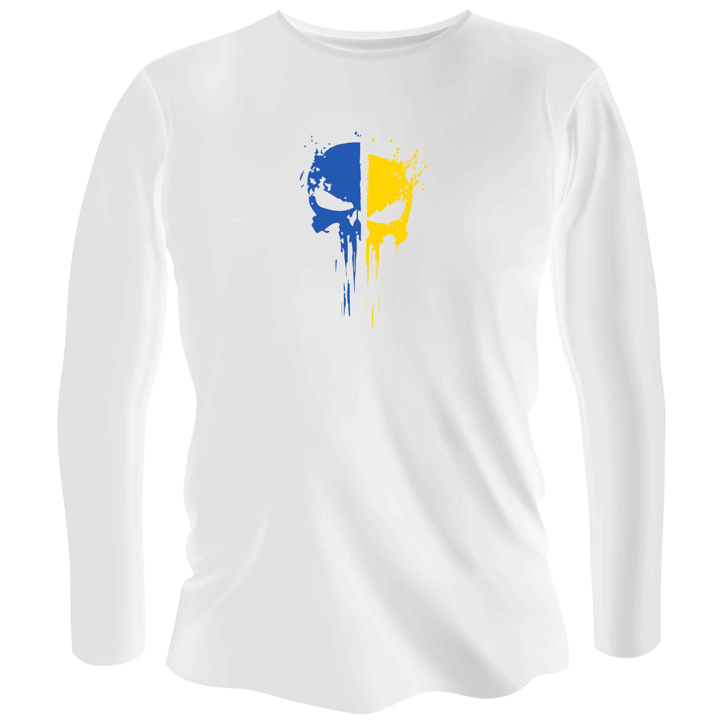 Лонгслив мужской белый хлопок/эластан Череп XS - фото 1 - Лонгсливы