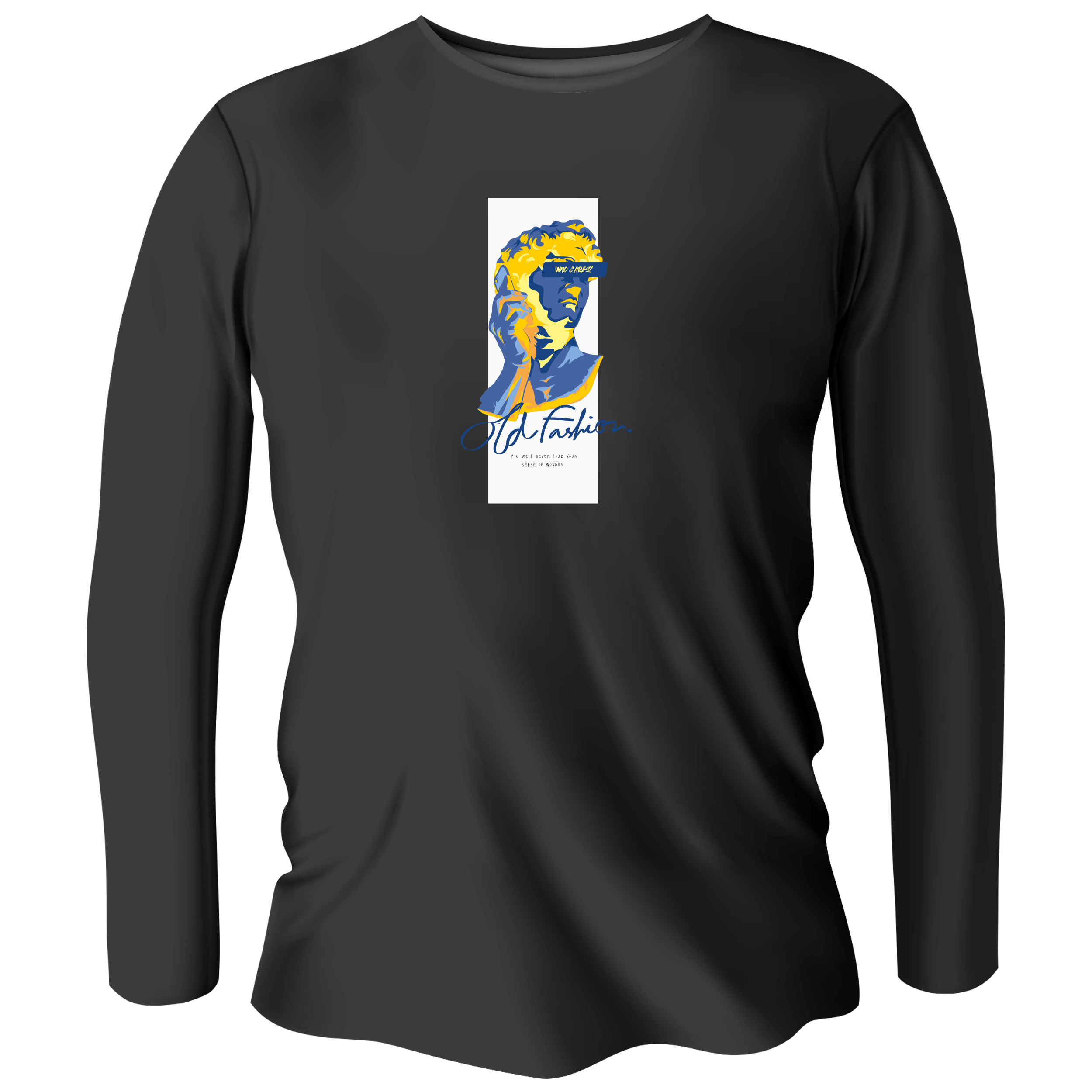 Лонгслів чоловічий чорний бавовна/еластан Who cares? S - фото 1 - Лонгсліви