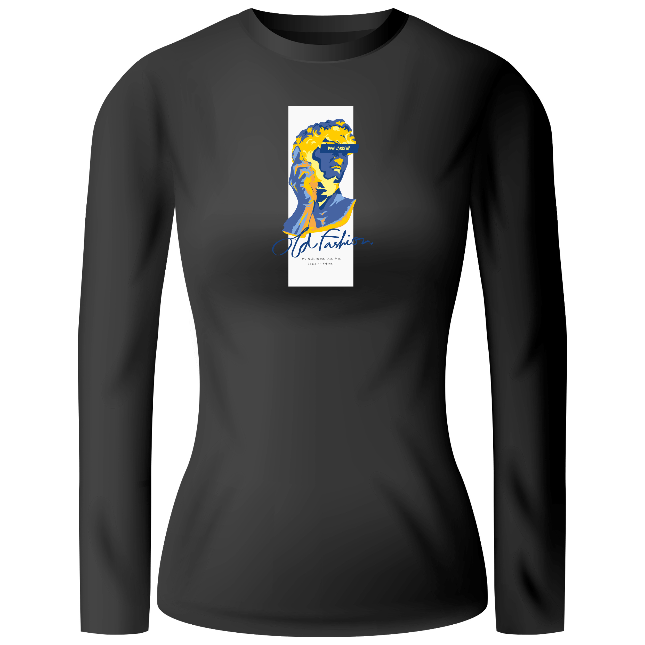 Лонгслив женский чёрный хлопок/эластан Who cares? XL - фото 1 - Лонгсливы