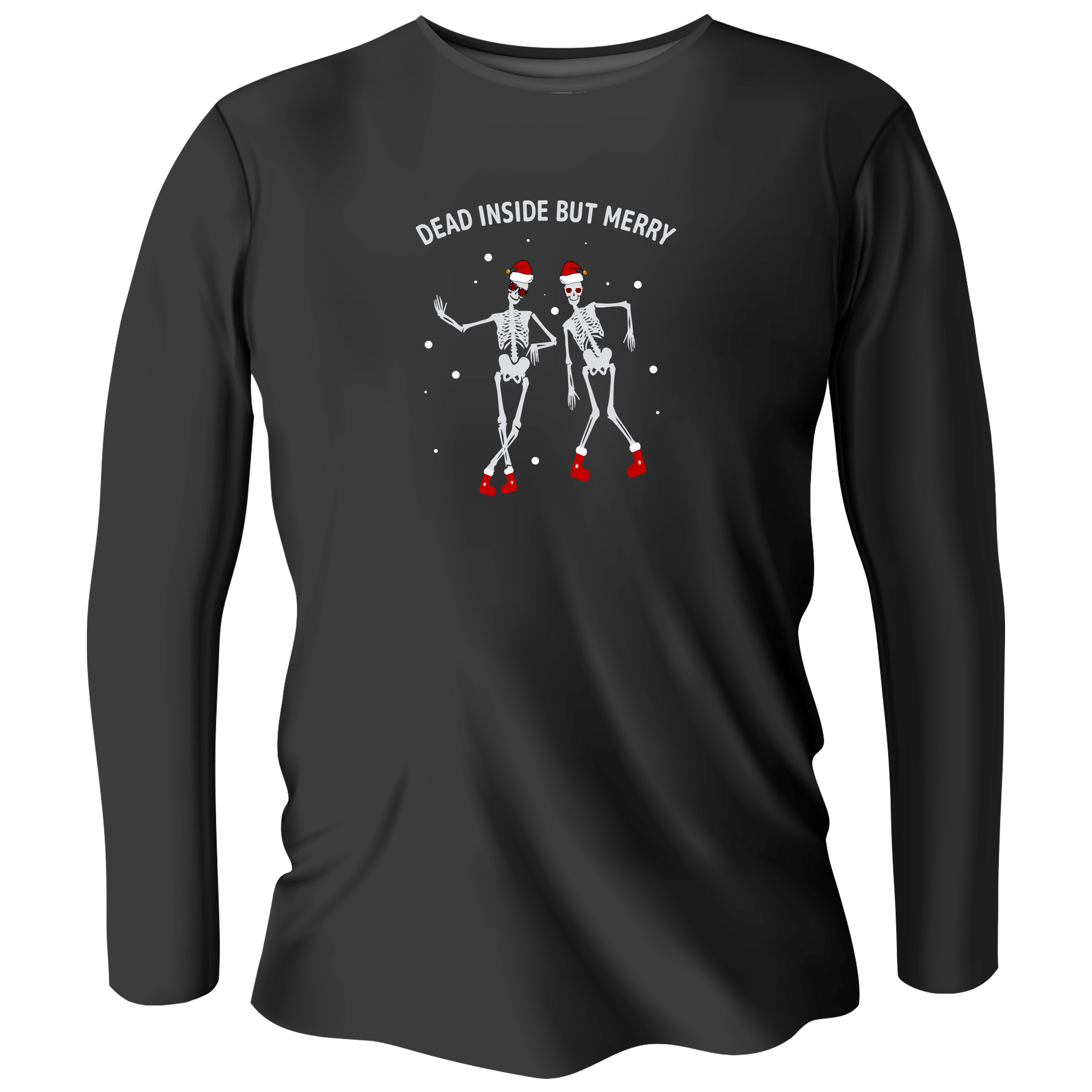 Лонгслів чоловічий чорний бавовна/еластан Dead inside XXL - фото 1 - Лонгсліви