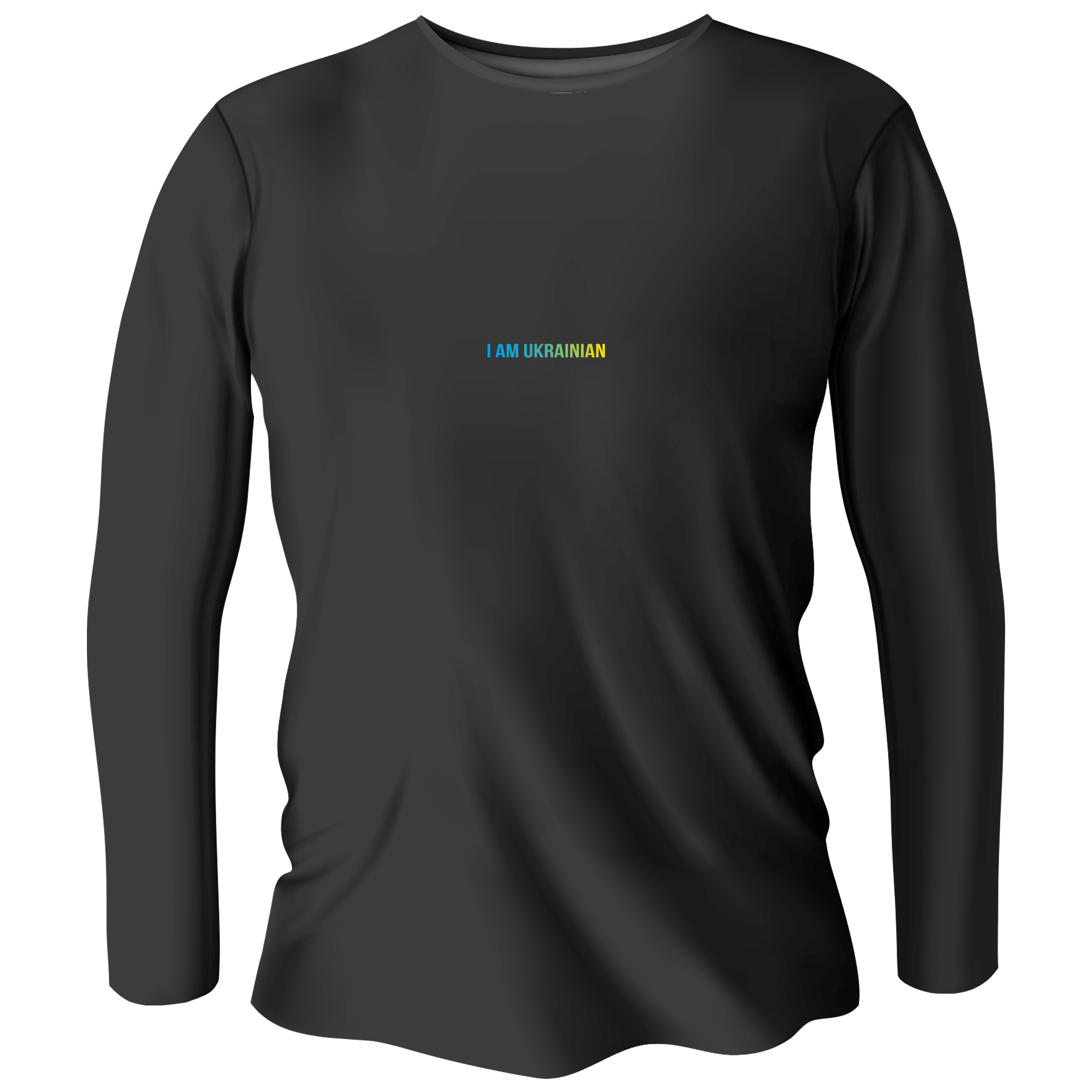 Лонгслив мужской чёрный хлопок/эластан I am Ukrainian! XL - фото 1 Лонгслив мужской чёрный хлопок/эластан I am Ukrainian! XL - фото 1 - Лонгсливы