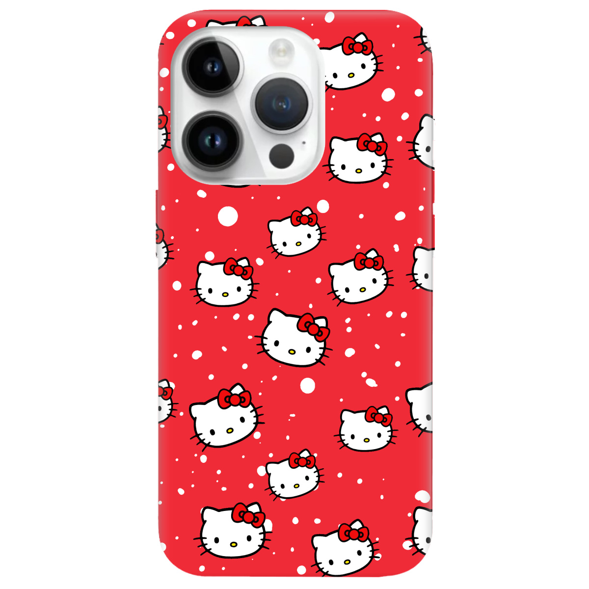 Чехол для Apple iPhone 14 Pro Max ярко-красный матовый soft touch Hello Kitty - фото 1 Чехол для Apple iPhone 14 Pro Max ярко-красный матовый soft touch Hello Kitty - фото 1 - Чехлы для телефонов