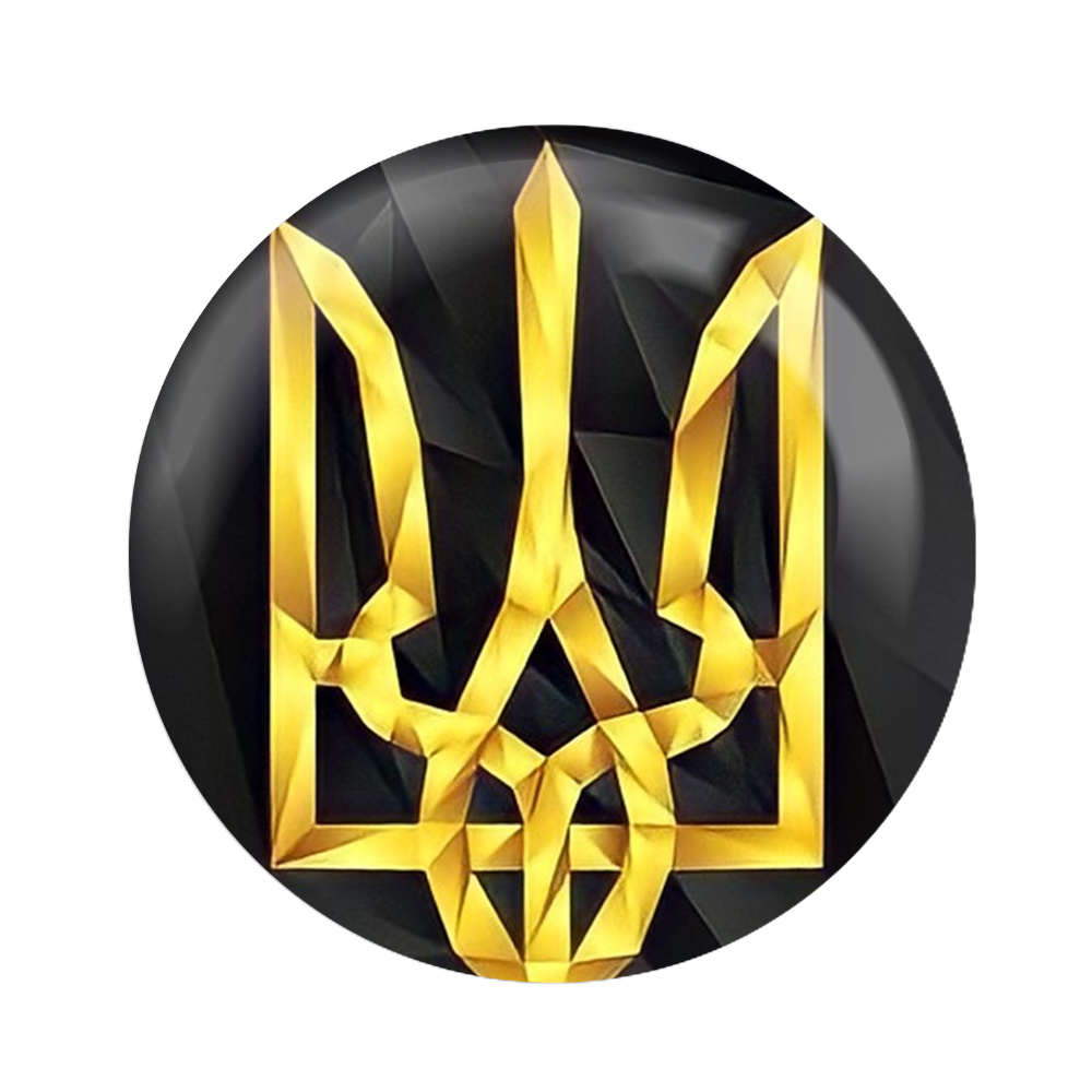 Значок закатний метелик 56 мм Символ України - фото 1 - Значки, брелоки, медалі