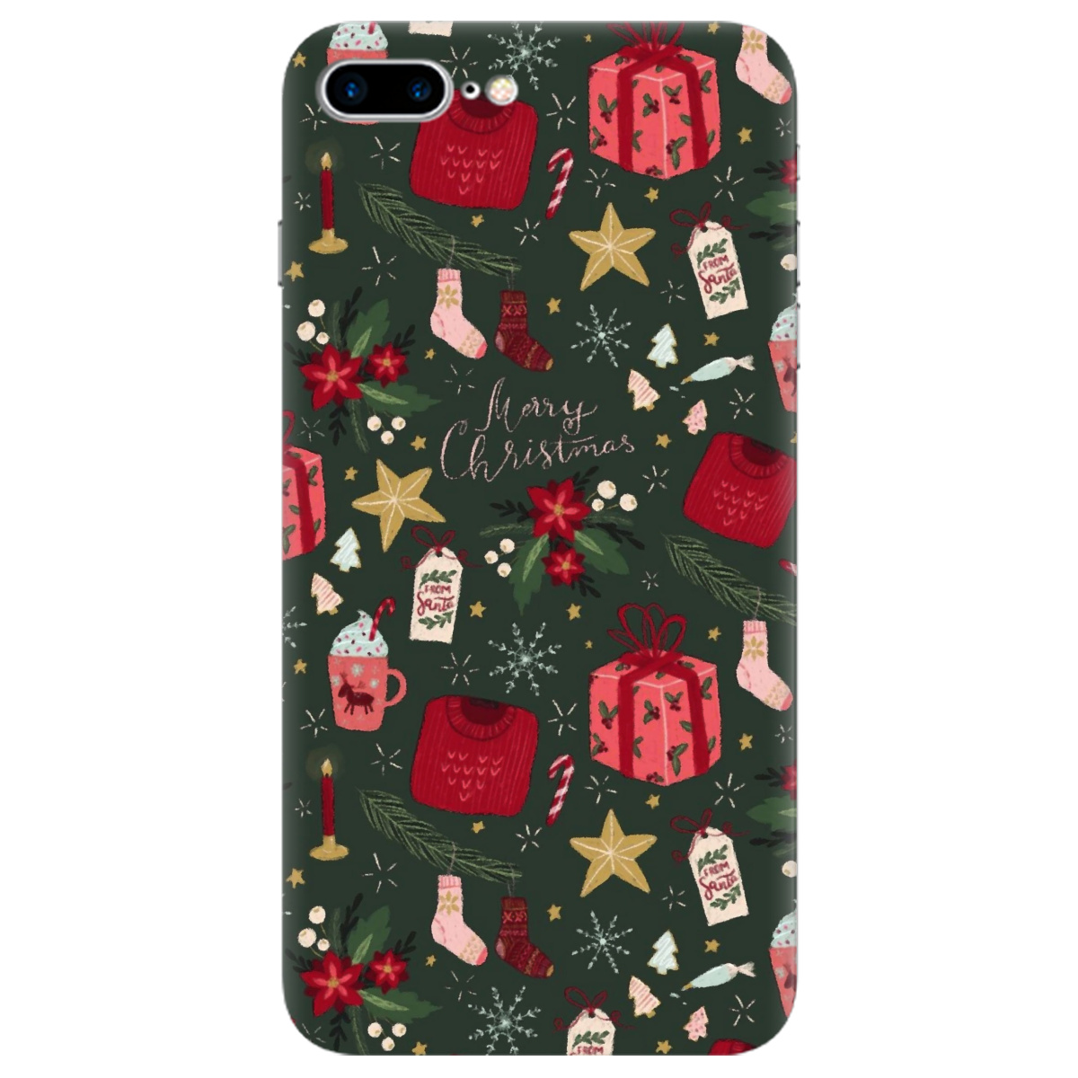 Чехол для Apple iPhone 8 Plus Merry christmas - фото 1 Чехол для Apple iPhone 8 Plus Merry christmas - фото 1 - Чехлы для телефонов