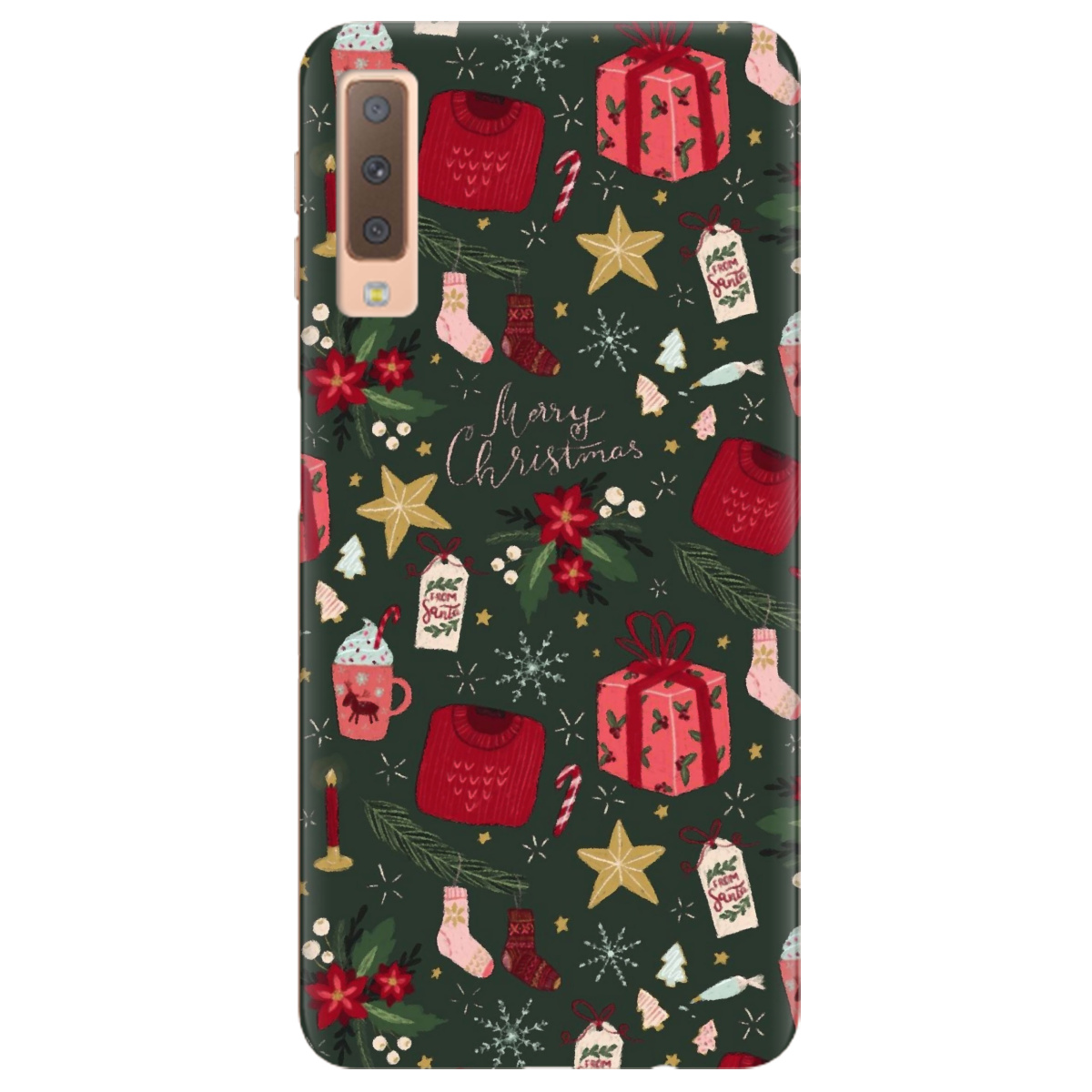 Чохол для Samsung Galaxy A7 2018 Merry christmas - фото 1 Чохол для Samsung Galaxy A7 2018 Merry christmas - фото 1 - Чохли для телефонів