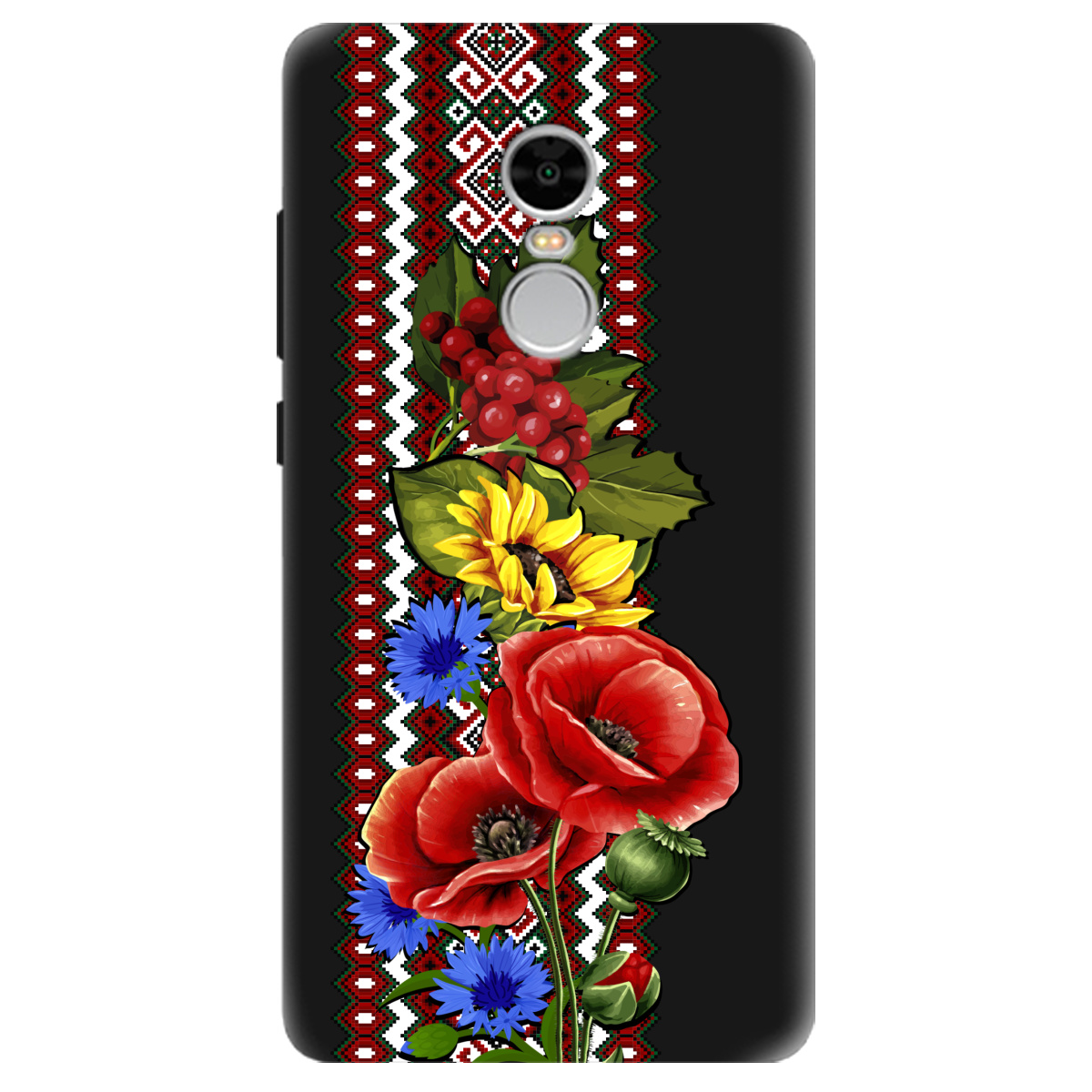 Чохол для Xiaomi Redmi Note 4 чорний матовий soft touch Ukraine ornament - фото 1 - Чохли для телефонів