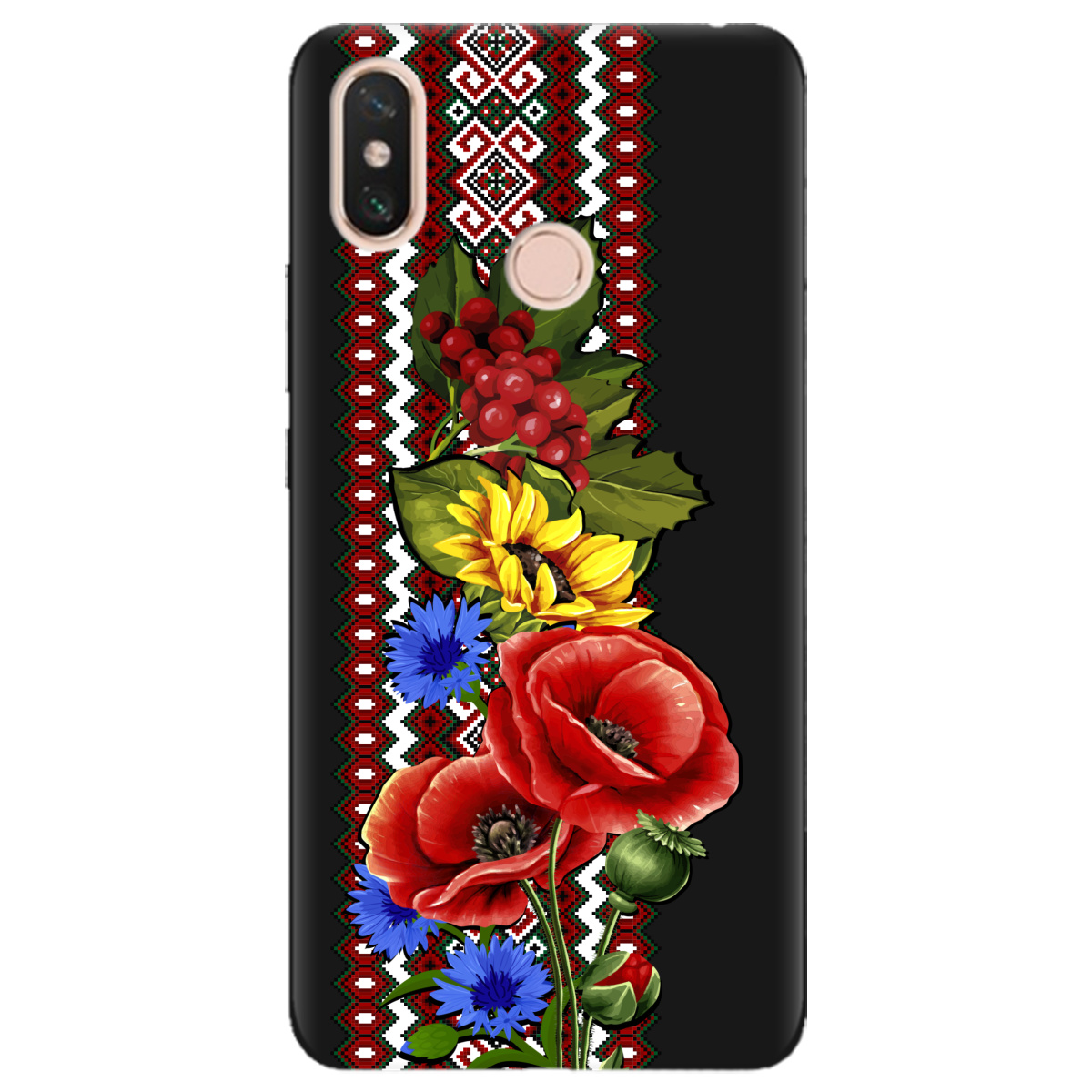 Чохол для Xiaomi Mi Max 3 чорний матовий soft touch Ukraine ornament - фото 1 Чохол для Xiaomi Mi Max 3 чорний матовий soft touch Ukraine ornament - фото 1 - Чохли для телефонів