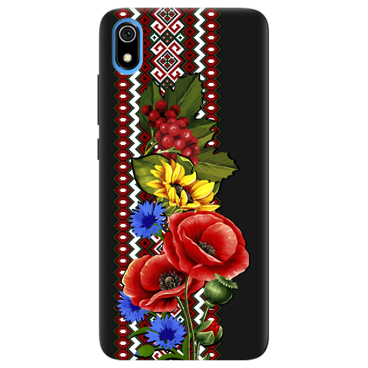 Чехол для Xiaomi Redmi 7A черный матовый soft touch Ukraine ornament - фото 1 Чехол для Xiaomi Redmi 7A черный матовый soft touch Ukraine ornament - фото 1 - Чехлы для телефонов