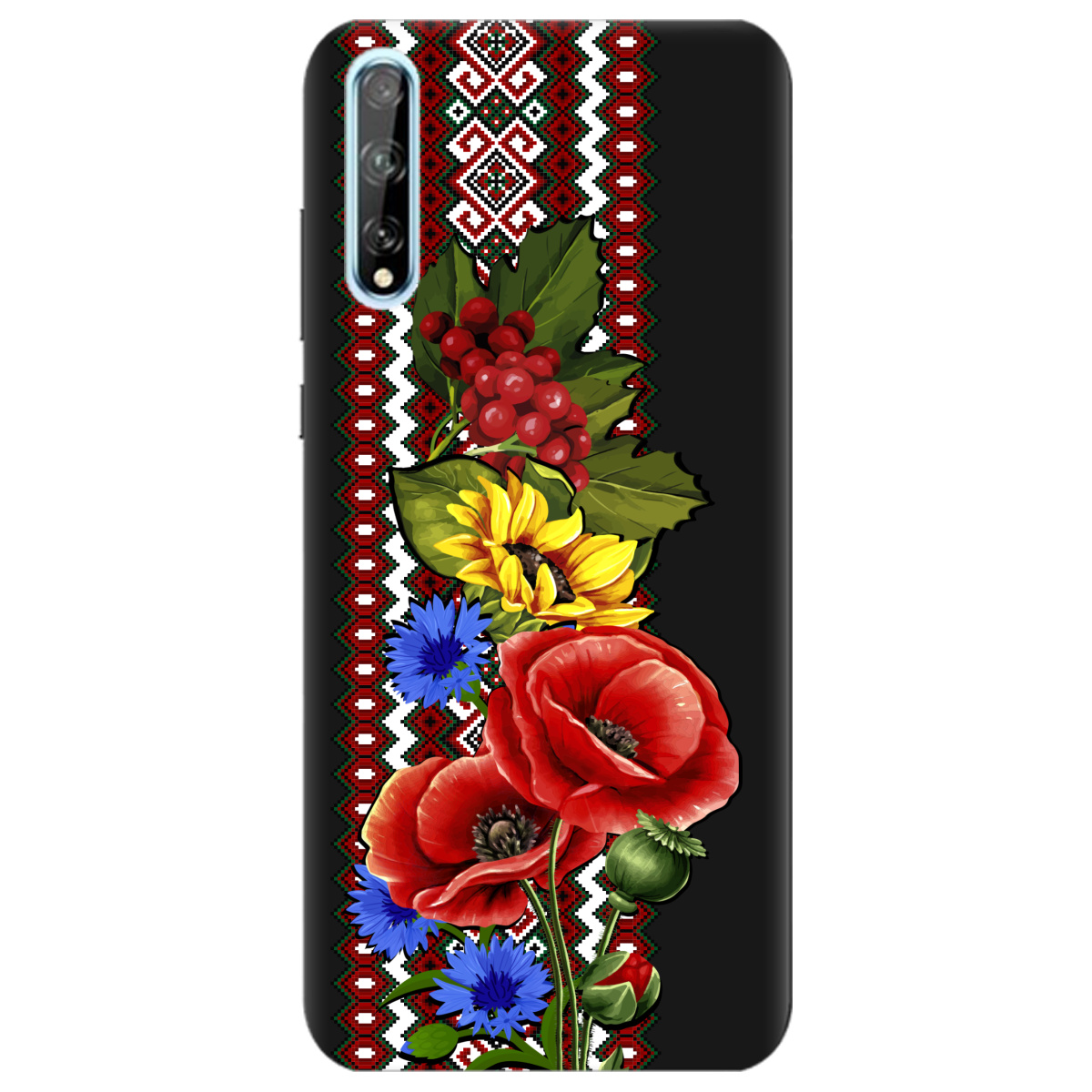 Чехол для Huawei P Smart S черный матовый soft touch Ukraine ornament - фото 1 Чехол для Huawei P Smart S черный матовый soft touch Ukraine ornament - фото 1 - Чехлы для телефонов