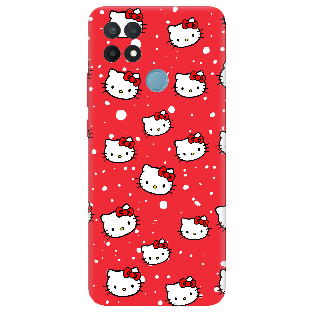 Чохол для Oppo A15s/ A15 яскраво-червоний матовий soft touch Hello Kitty - фото 1 - Чохли для телефонів
