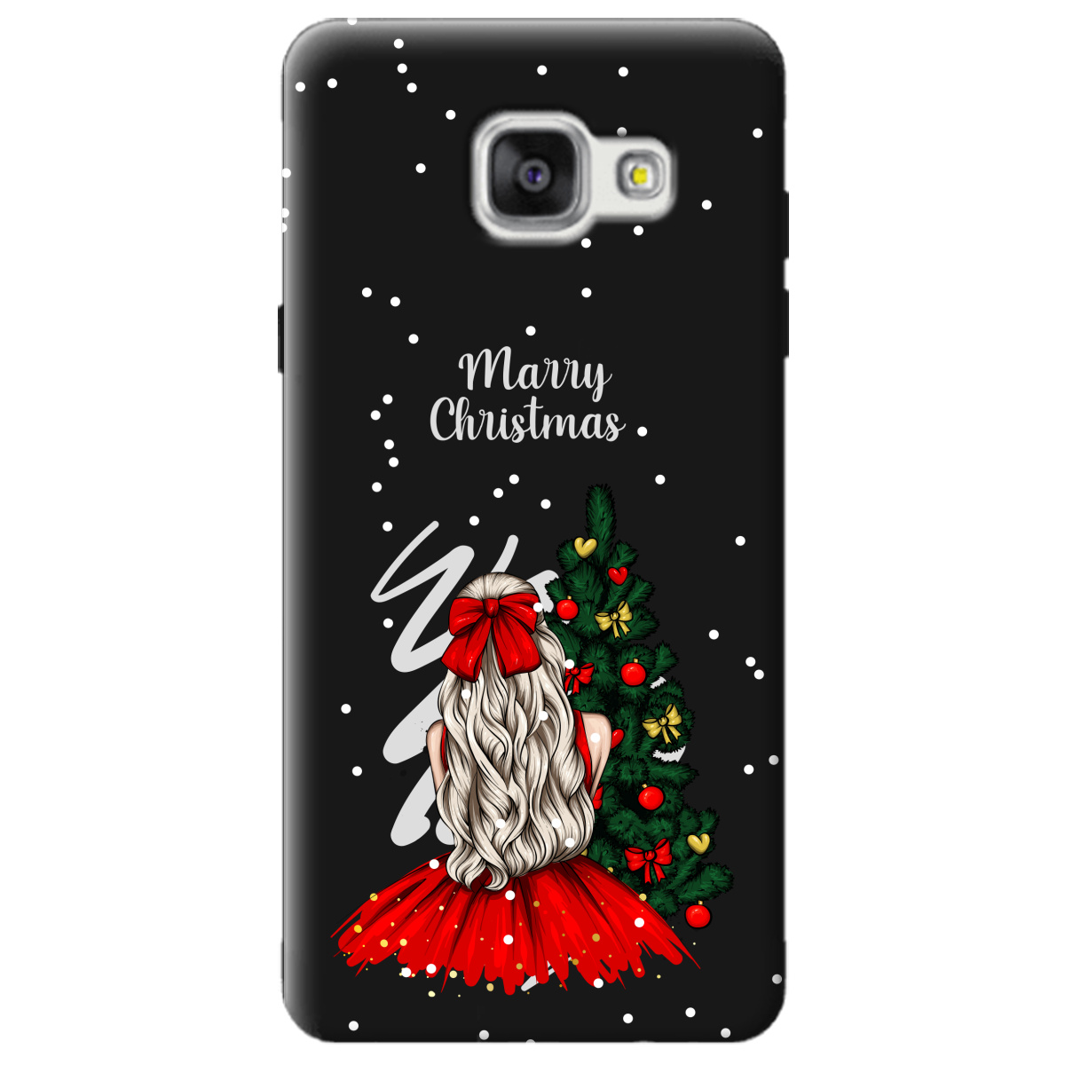 Чехол для Samsung Galaxy A5 2016 черный матовый soft touch Beautiful christmas - фото 1 Чехол для Samsung Galaxy A5 2016 черный матовый soft touch Beautiful christmas - фото 1 - Чехлы для телефонов