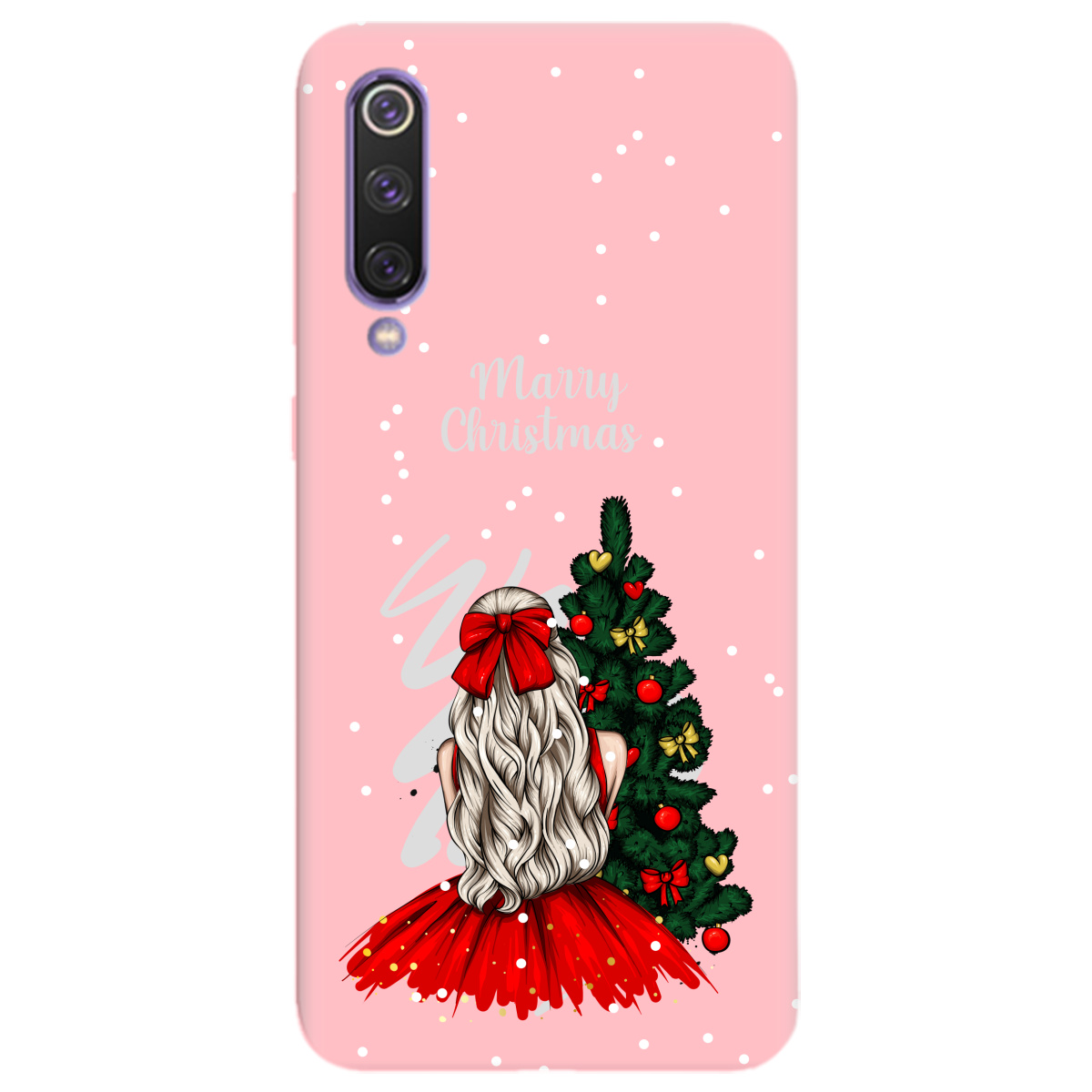 Чехол для Xiaomi Mi 9 SE нежно-розовый матовый soft touch Beautiful christmas - фото 1 Чехол для Xiaomi Mi 9 SE нежно-розовый матовый soft touch Beautiful christmas - фото 1 - Чехлы для телефонов