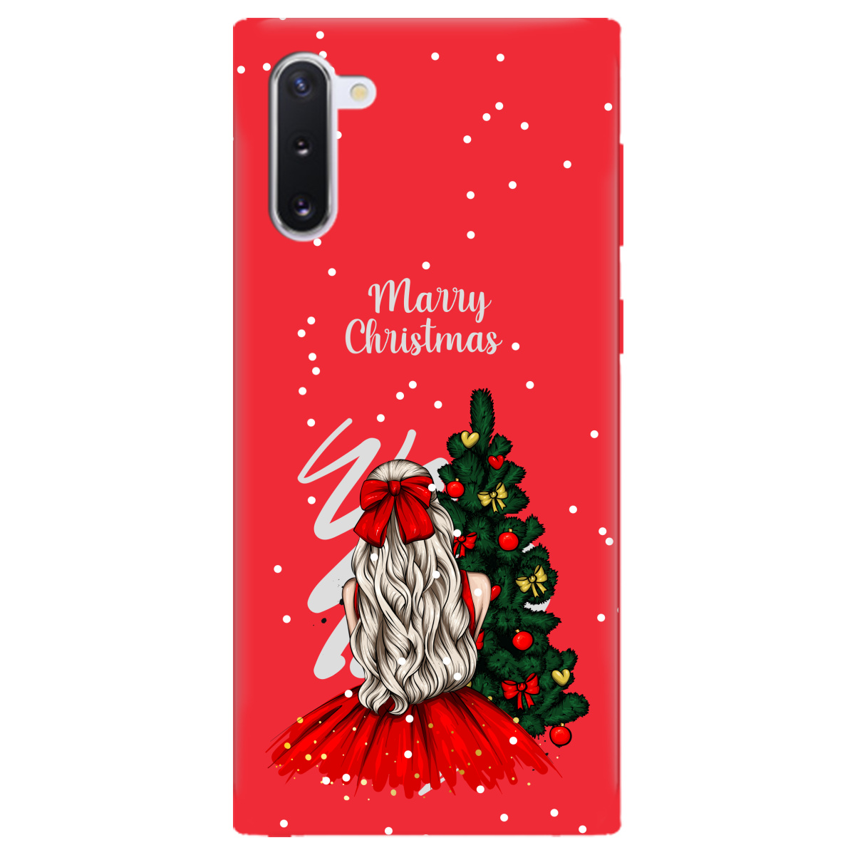 Чехол для Samsung Galaxy Note 10 ярко-красный матовый soft touch Beautiful christmas - фото 1 Чехол для Samsung Galaxy Note 10 ярко-красный матовый soft touch Beautiful christmas - фото 1 - Чехлы для телефонов