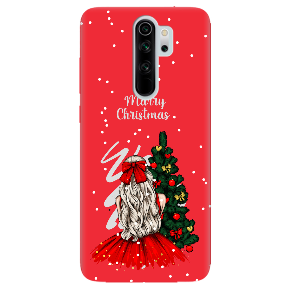 Чехол для Xiaomi Redmi Note 8 Pro ярко-красный матовый soft touch Beautiful christmas - фото 1 Чехол для Xiaomi Redmi Note 8 Pro ярко-красный матовый soft touch Beautiful christmas - фото 1 - Чехлы для телефонов