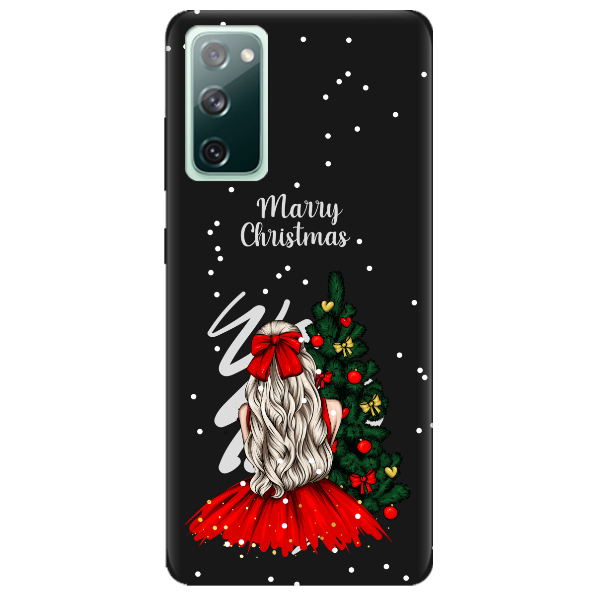 Чехол для Samsung Galaxy S20 FE черный матовый soft touch Beautiful christmas - фото 1 Чехол для Samsung Galaxy S20 FE черный матовый soft touch Beautiful christmas - фото 1 - Чехлы для телефонов