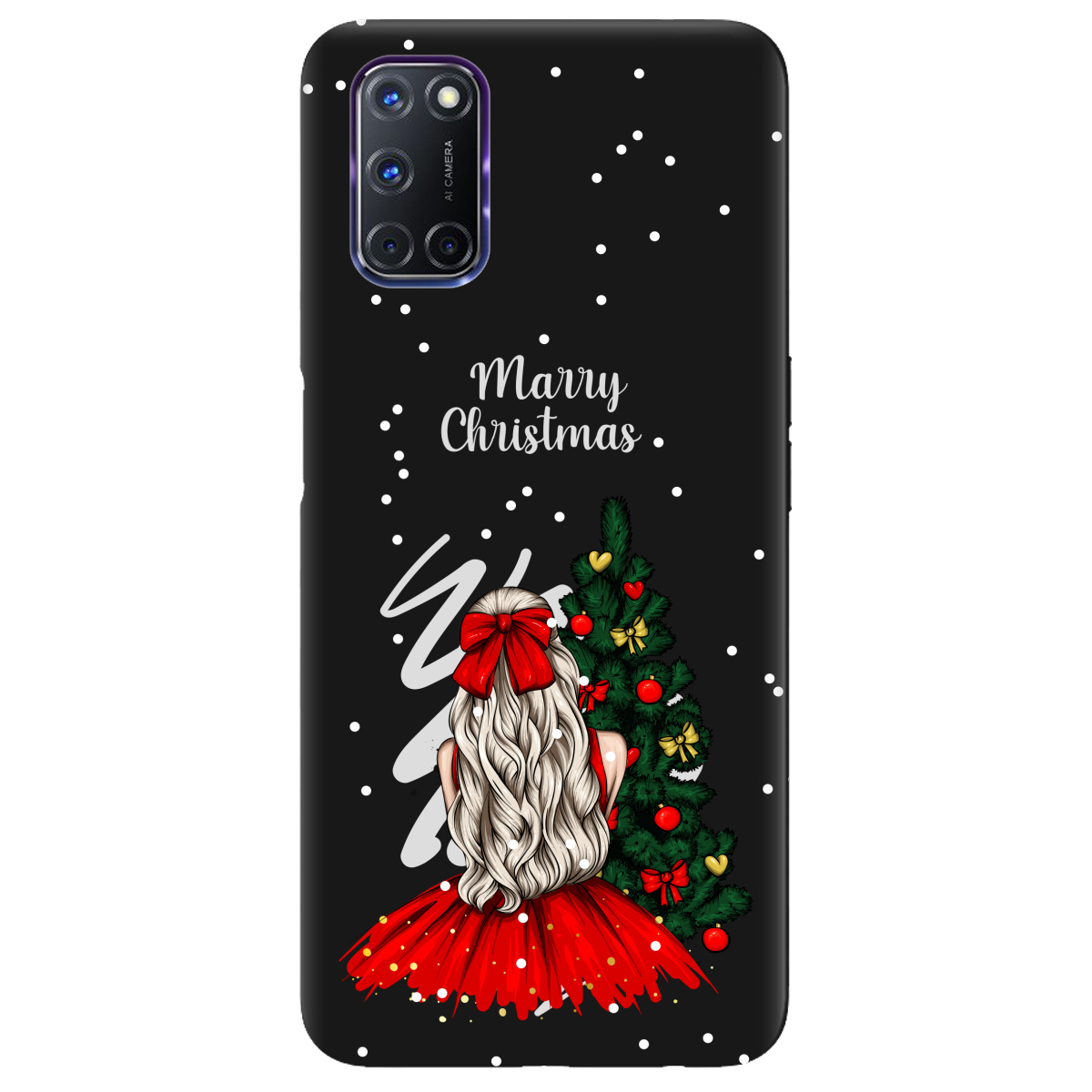 Чохол для Oppo A52/ A72/ A92 чорний матовий soft touch Beautiful christmas - фото 1 - Чохли для телефонів