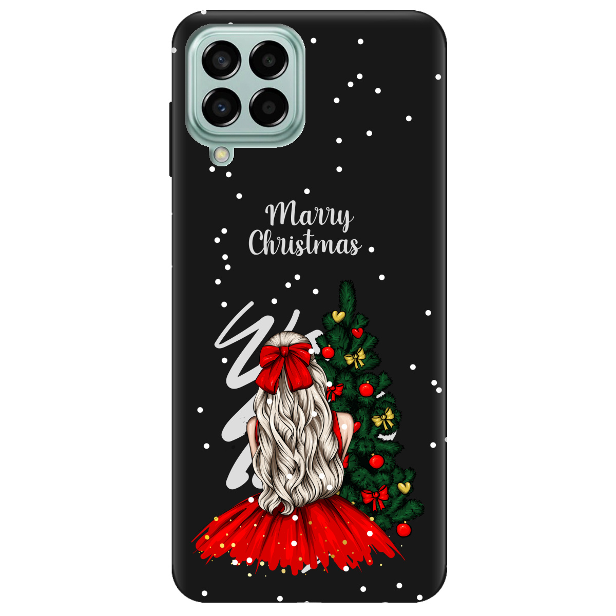Чехол для Samsung Galaxy M33 5G черный матовый soft touch Beautiful christmas - фото 1 Чехол для Samsung Galaxy M33 5G черный матовый soft touch Beautiful christmas - фото 1 - Чехлы для телефонов