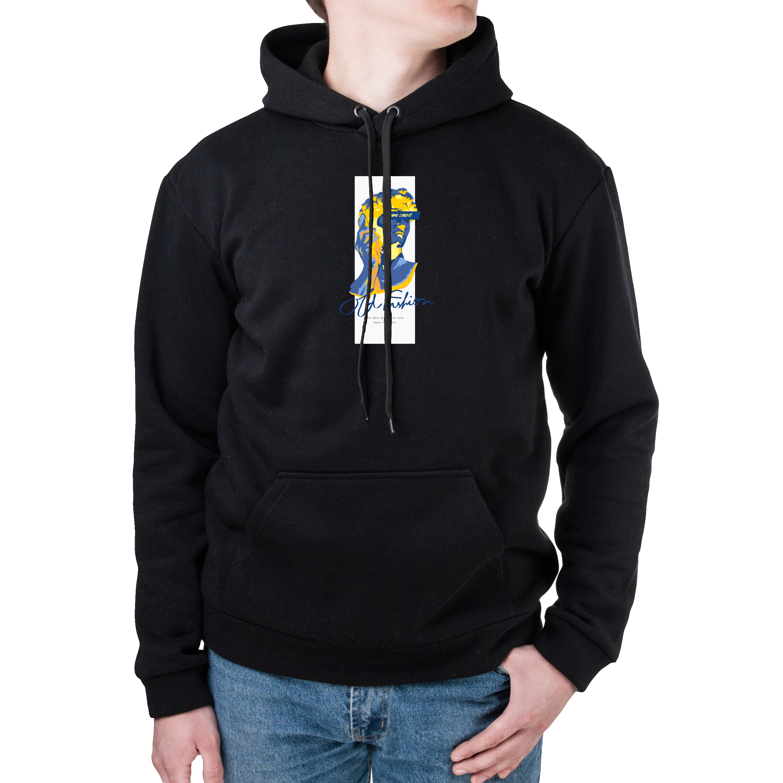 Худи с карманом унисекс трёхнитка с начёсом чёрный Who cares? XXXL - фото 1 Худи с карманом унисекс трёхнитка с начёсом чёрный Who cares? XXXL - фото 1 - Худи, свитшоты