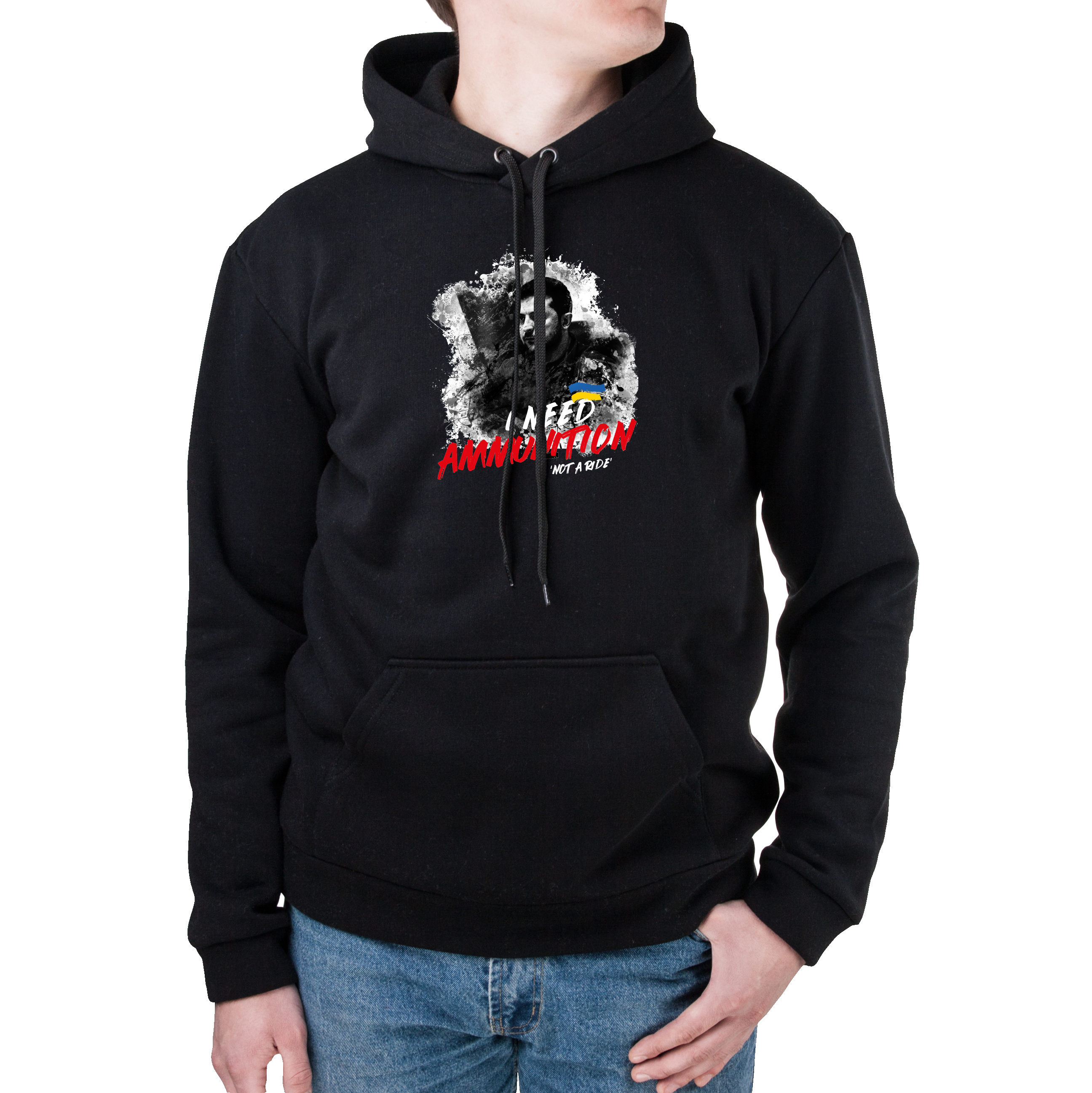 Худи с карманом унисекс трёхнитка с начёсом чёрный Not a ride’ XXL - фото 1 - Худи, свитшоты
