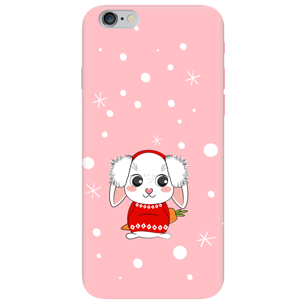 Чохол для Apple iPhone 6 Plus / 6S Plus ніжно-рожевий матовий soft touch My bunny - фото 1 - Чохли для телефонів