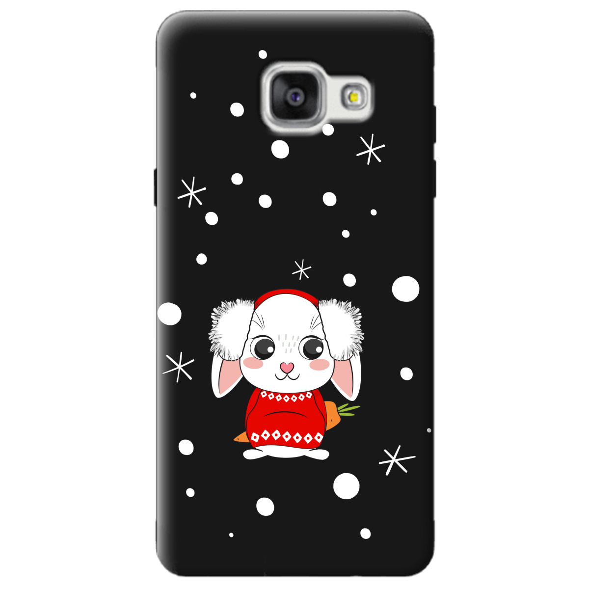 Чехол для Samsung Galaxy A5 2016 черный матовый soft touch My bunny - фото 1 - Чехлы для телефонов