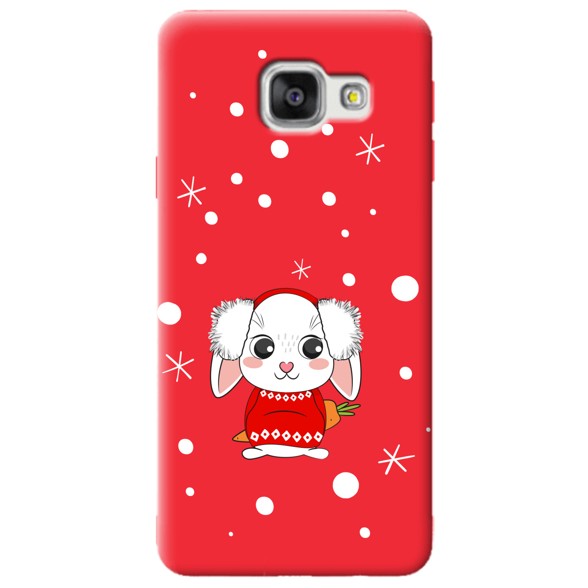 Чехол для Samsung Galaxy A3 2016 ярко-красный матовый soft touch My bunny - фото 1 Чехол для Samsung Galaxy A3 2016 ярко-красный матовый soft touch My bunny - фото 1 - Чехлы для телефонов