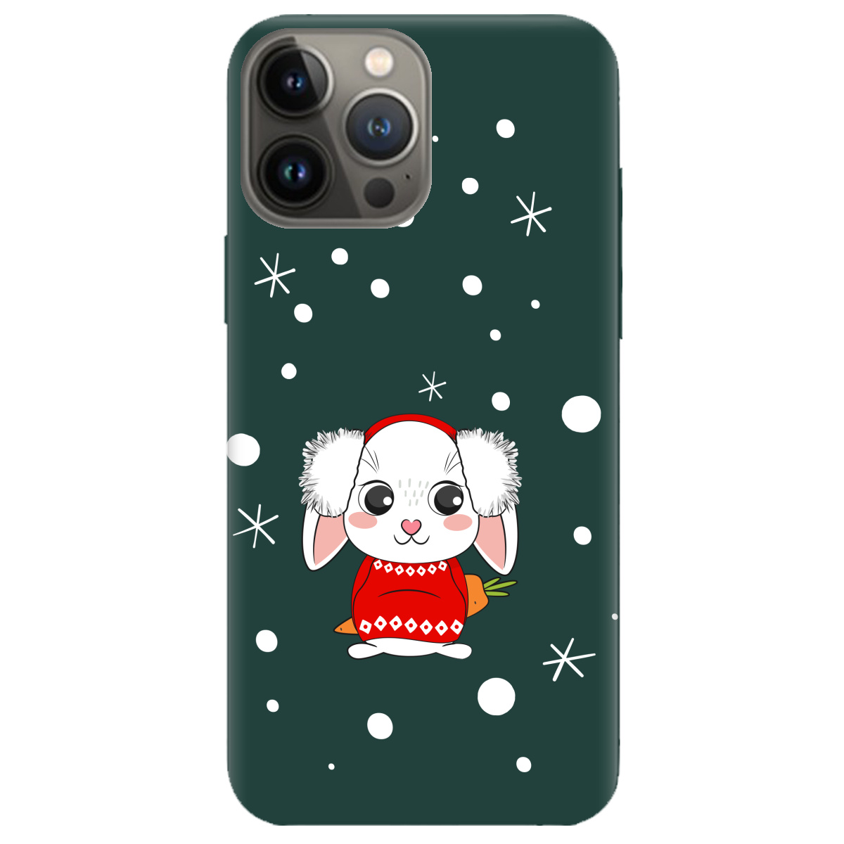 Чохол для Apple iPhone 13 Pro темно-зелений матовий soft touch My bunny - фото 1 - Чохли для телефонів