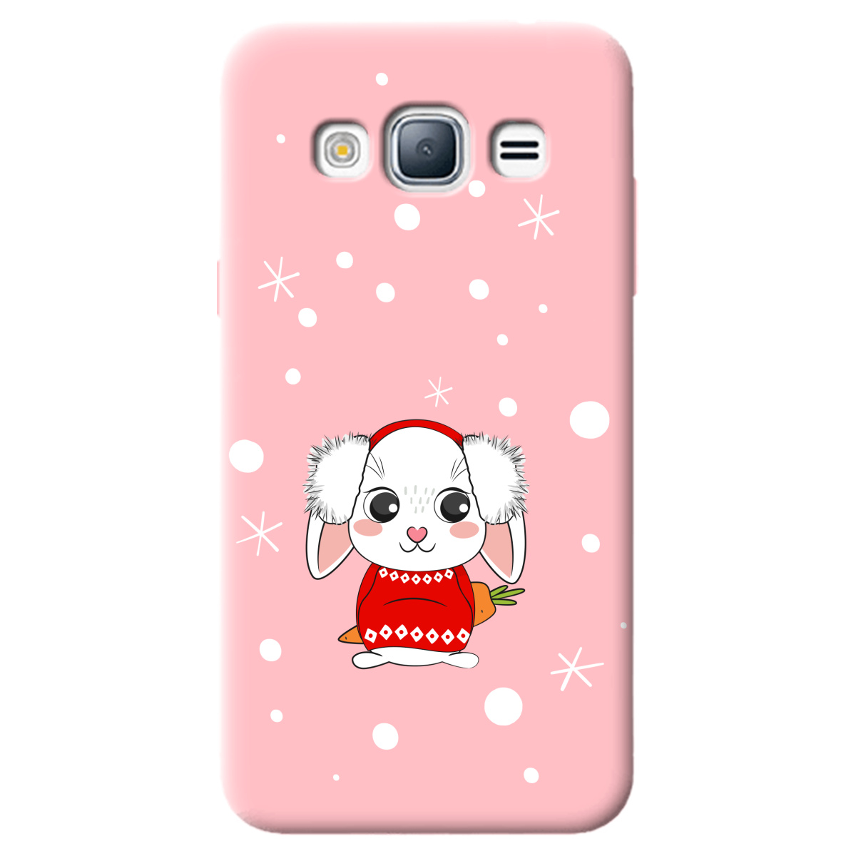 Чохол для Samsung Galaxy J3 2016 ніжно-рожевий матовий soft touch My bunny - фото 1 - Чохли для телефонів