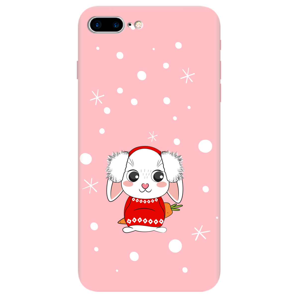 Чехол для Apple iPhone 7 Plus нежно-розовый матовый soft touch My bunny - фото 1 - Чехлы для телефонов