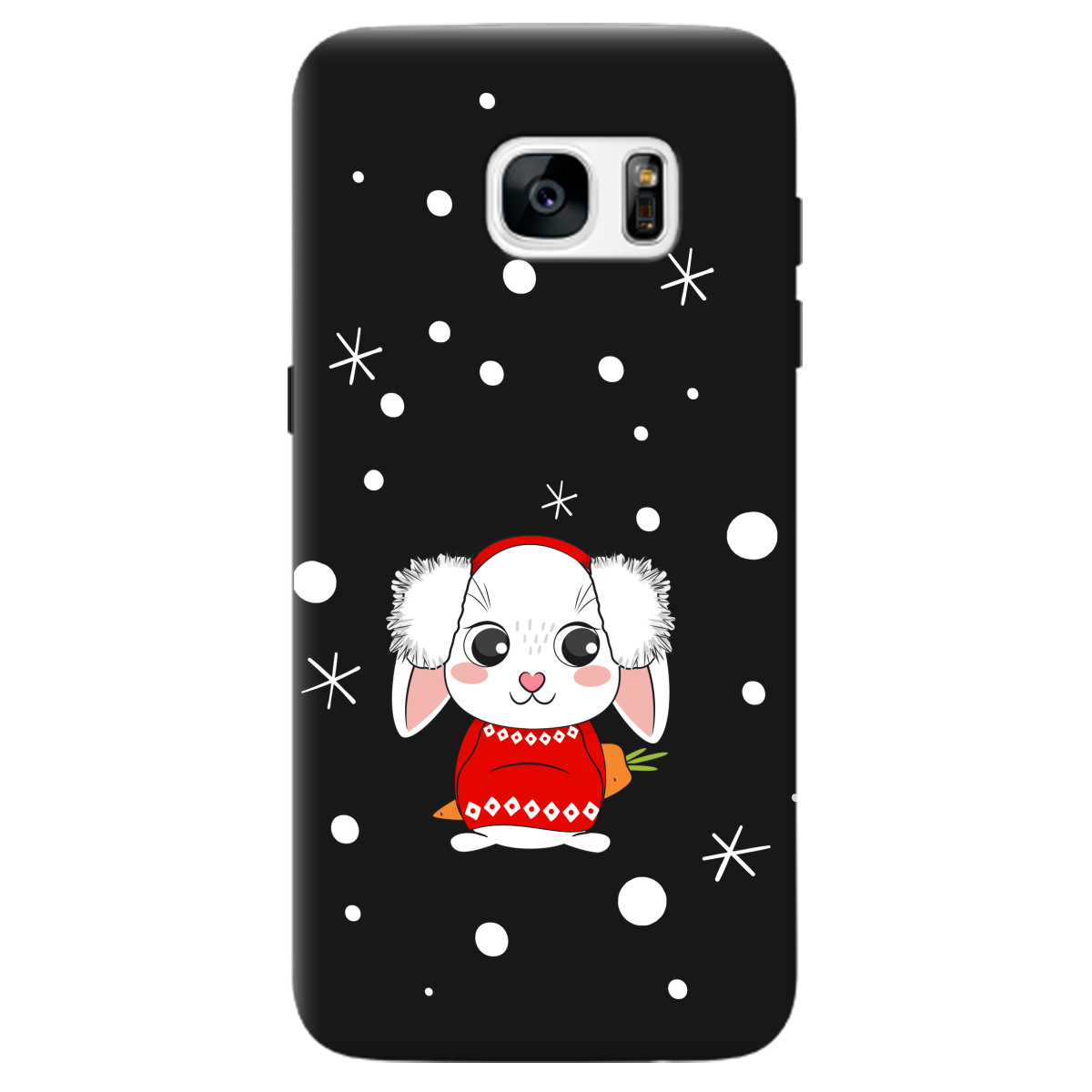 Чохол для Samsung Galaxy S7 Edge чорний матовий soft touch My bunny - фото 1 Чохол для Samsung Galaxy S7 Edge чорний матовий soft touch My bunny - фото 1 - Чохли для телефонів