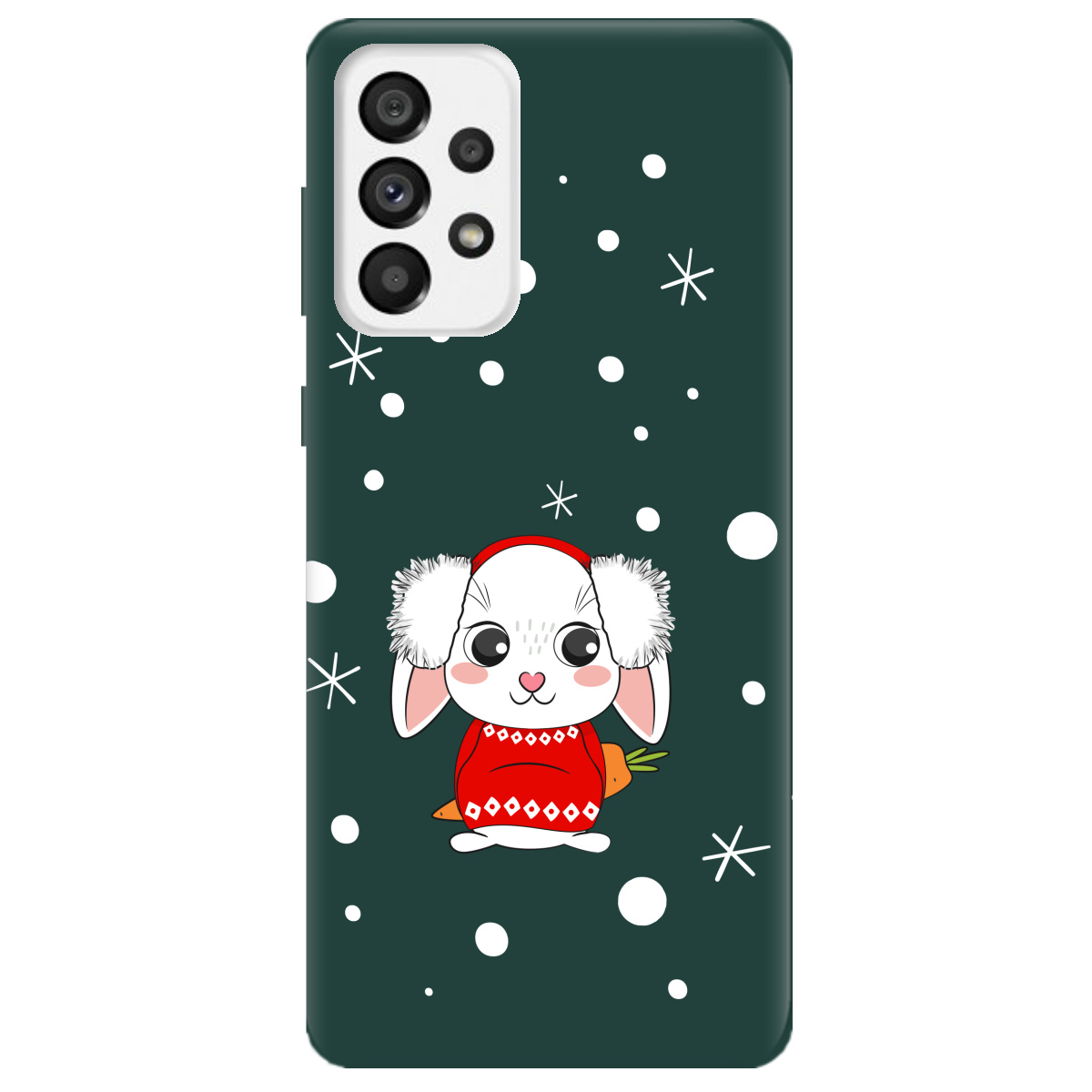 Чохол для Samsung Galaxy A73 темно-зелений матовий soft touch My bunny - фото 1 - Чохли для телефонів