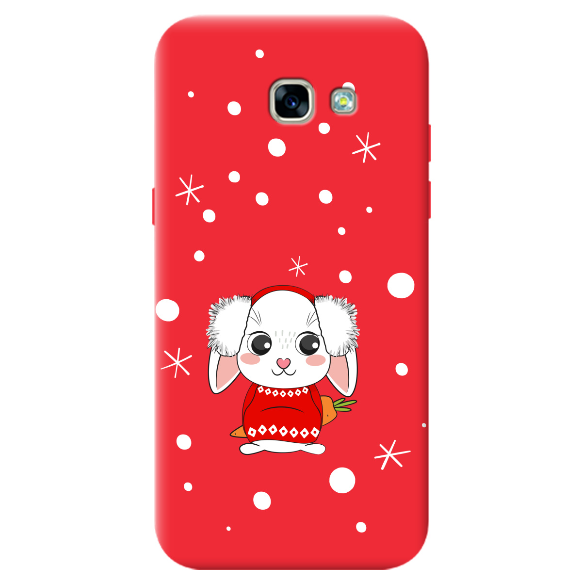 Чехол для Samsung Galaxy A5 2017 ярко-красный матовый soft touch My bunny - фото 1 Чехол для Samsung Galaxy A5 2017 ярко-красный матовый soft touch My bunny - фото 1 - Чехлы для телефонов