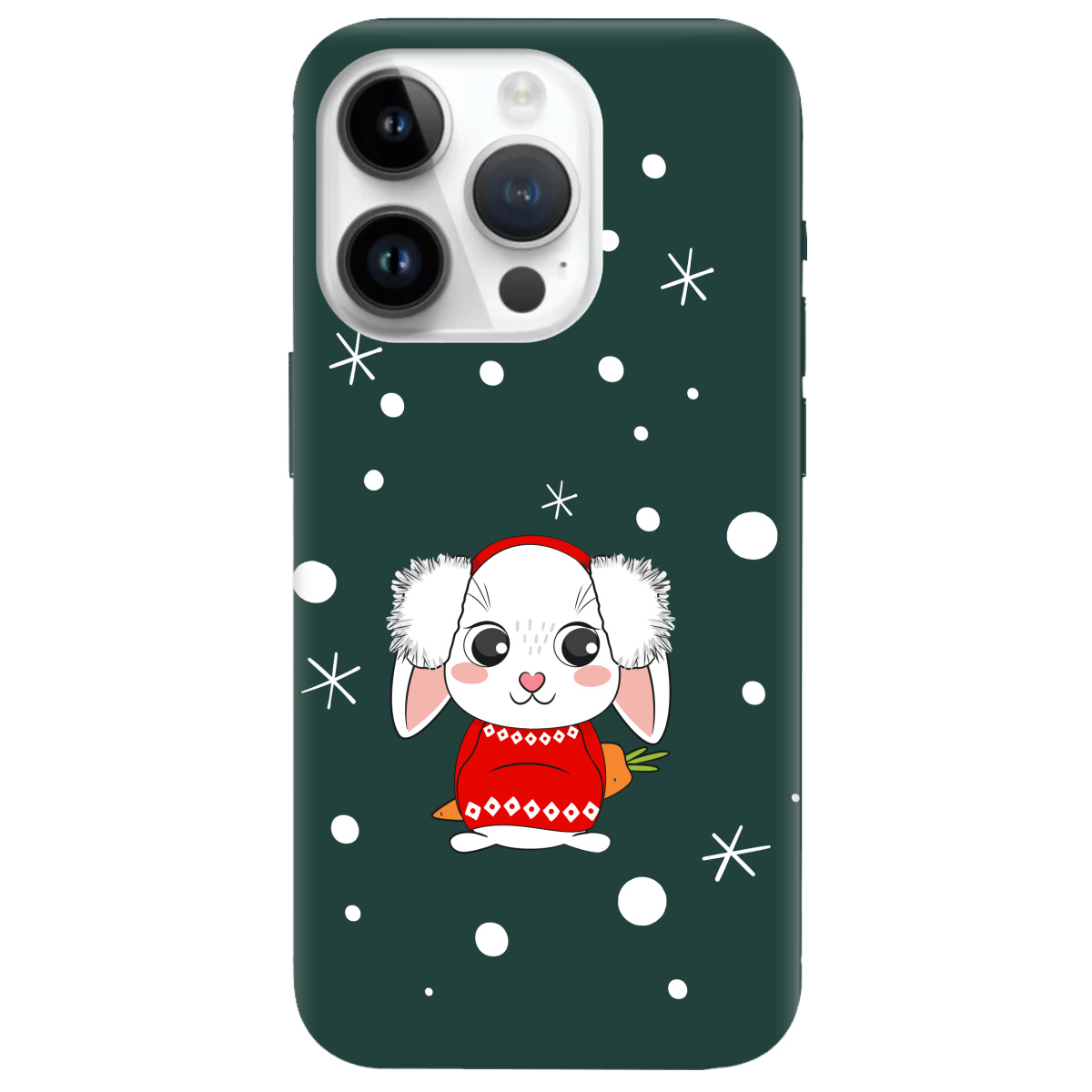 Чохол для Apple iPhone 14 Pro Max темно-зелений матовий soft touch My bunny - фото 1 - Чохли для телефонів