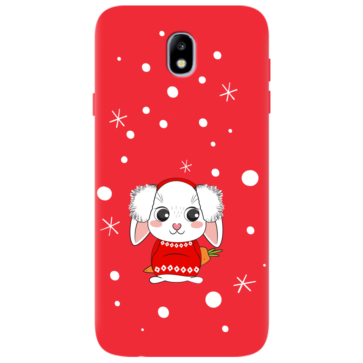 Чохол для Samsung Galaxy J7 2017 яскраво-червоний матовий soft touch My bunny - фото 1 Чохол для Samsung Galaxy J7 2017 яскраво-червоний матовий soft touch My bunny - фото 1 - Чохли для телефонів