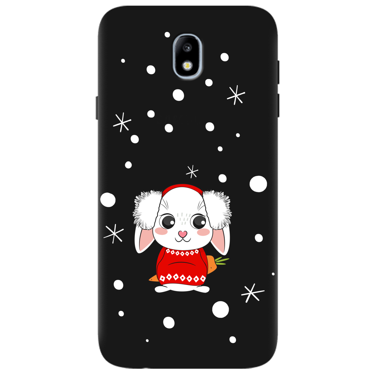 Чохол для Samsung Galaxy J7 2017 чорний матовий soft touch My bunny - фото 1 - Чохли для телефонів