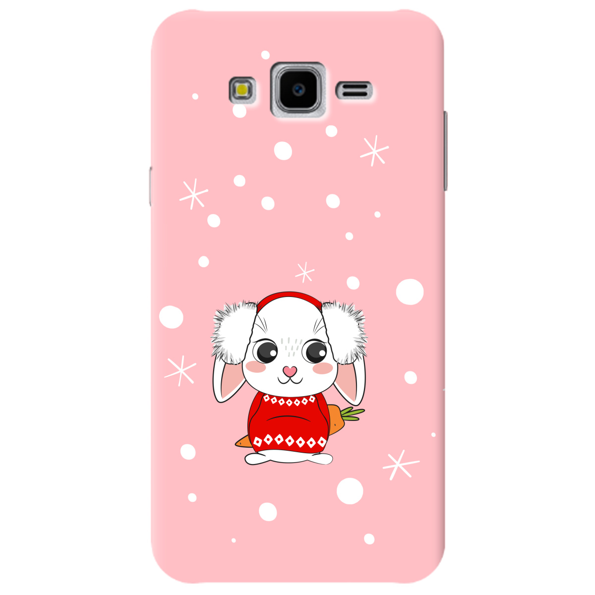 Чохол для Samsung Galaxy J7 Neo J701F/DS ніжно-рожевий матовий soft touch My bunny - фото 1 - Чохли для телефонів