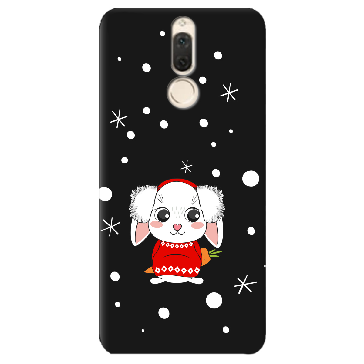 Чехол для Huawei Mate 10 Lite черный матовый soft touch My bunny - фото 1 - Чехлы для телефонов