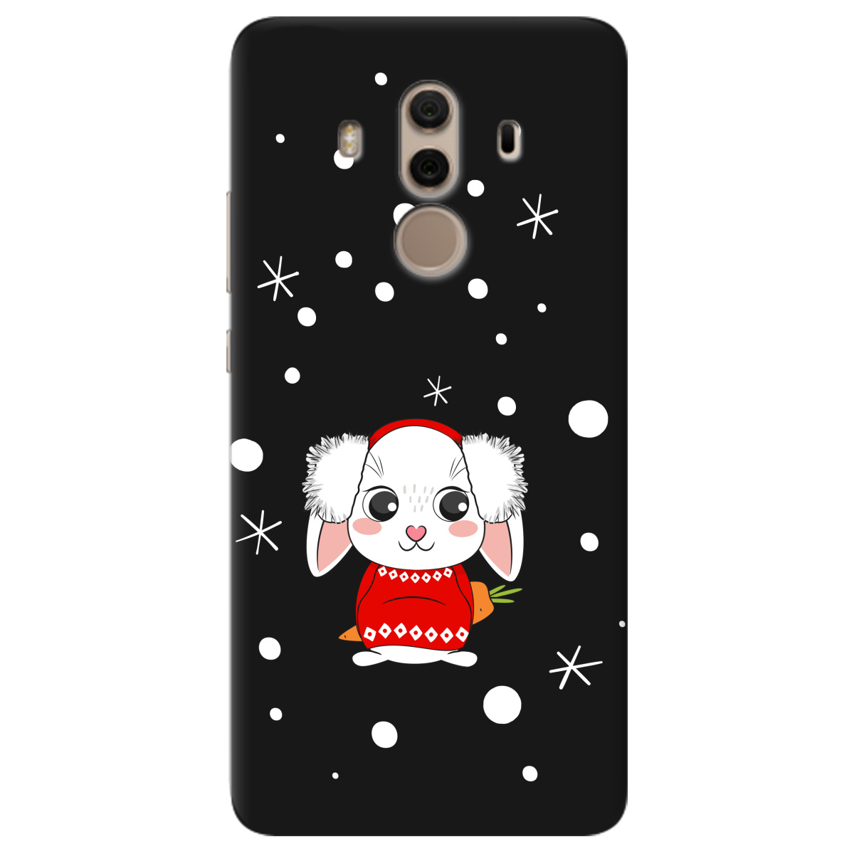 Чехол для Huawei Mate 10 Pro черный матовый soft touch My bunny - фото 1 - Чехлы для телефонов