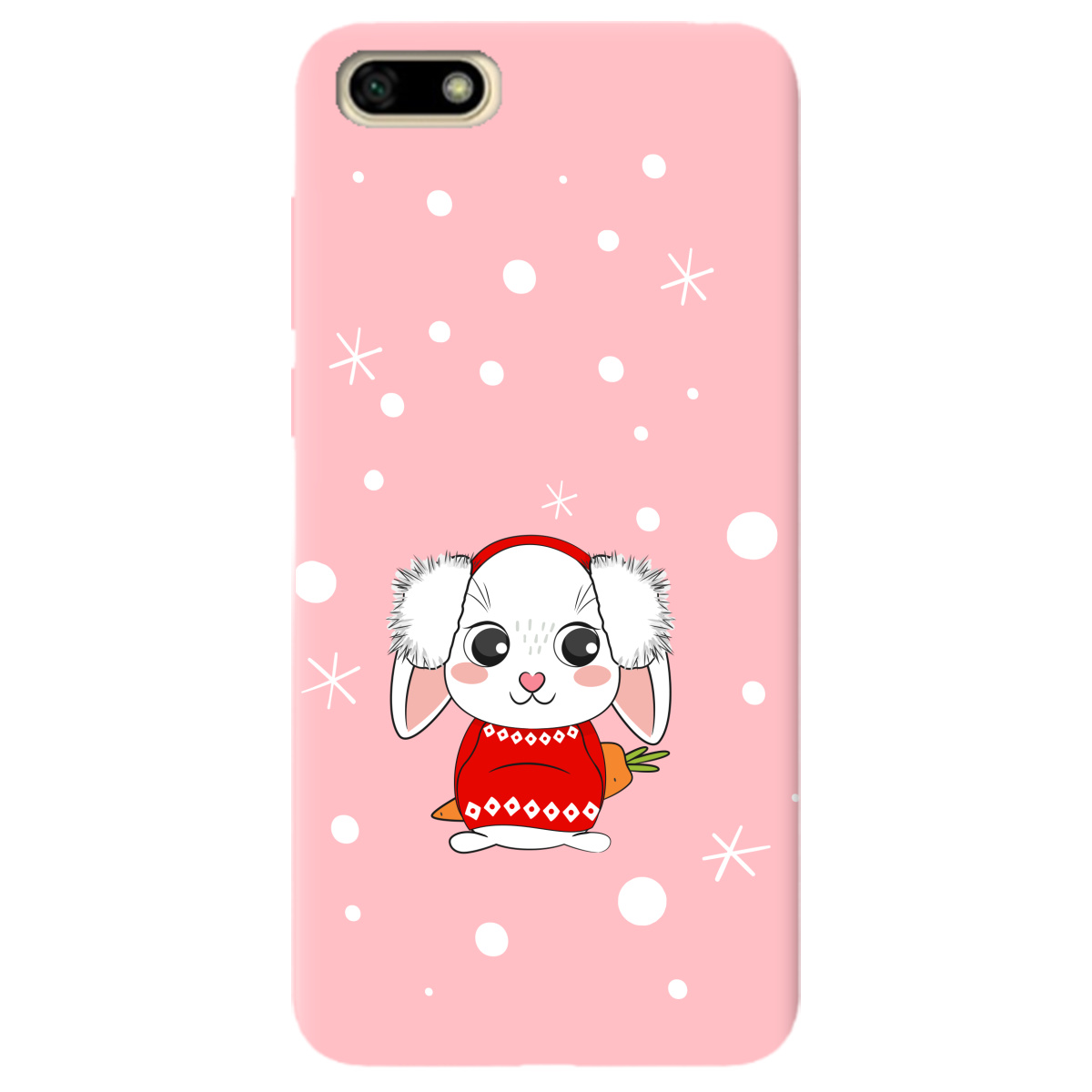 Чехол для Huawei Y5 2018 нежно-розовый матовый soft touch My bunny - фото 1 - Чехлы для телефонов