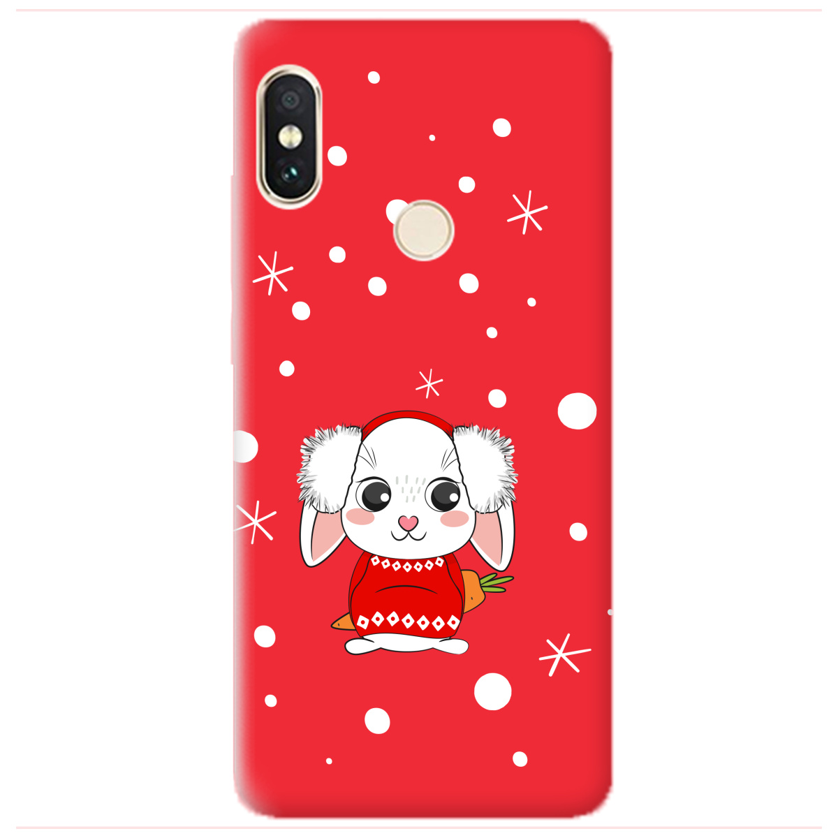 Чохол для Xiaomi Redmi Note 5 яскраво-червоний матовий soft touch My bunny - фото 1 - Чохли для телефонів