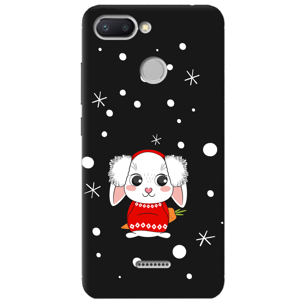 Чохол для Xiaomi Redmi 6 чорний матовий soft touch My bunny - фото 1 - Чохли для телефонів