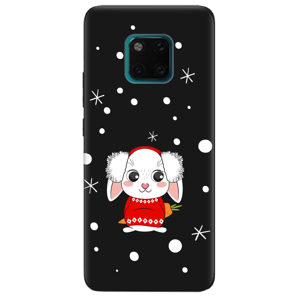 Чехол для Huawei Mate 20 Pro черный матовый soft touch My bunny - фото 1 - Чехлы для телефонов