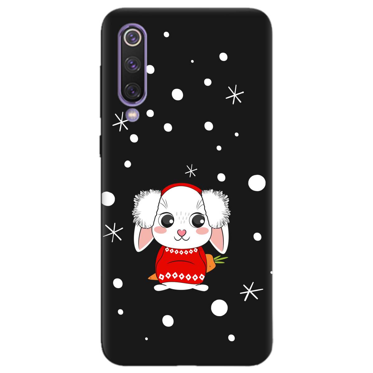 Чехол для Xiaomi Mi 9 SE черный матовый soft touch My bunny - фото 1 - Чехлы для телефонов