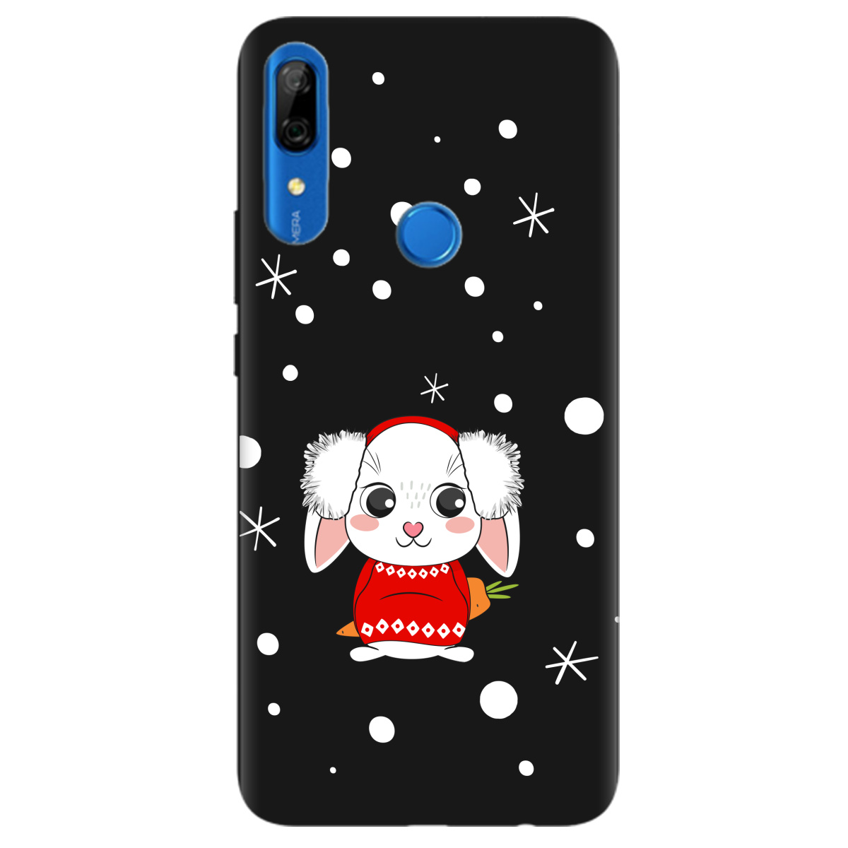 Чехол для Huawei P Smart Z черный матовый soft touch My bunny - фото 1 - Чехлы для телефонов