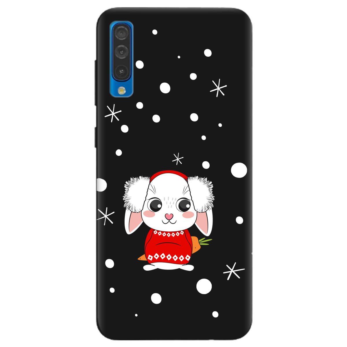 Чехол для Samsung Galaxy A30s черный матовый soft touch My bunny - фото 1 - Чехлы для телефонов