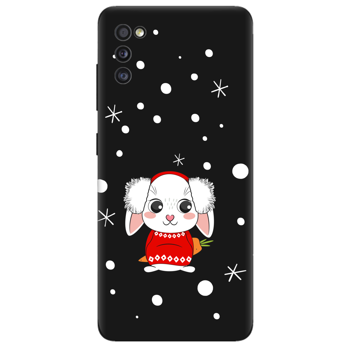 Чохол для Samsung Galaxy A41 чорний матовий soft touch My bunny - фото 1 - Чохли для телефонів