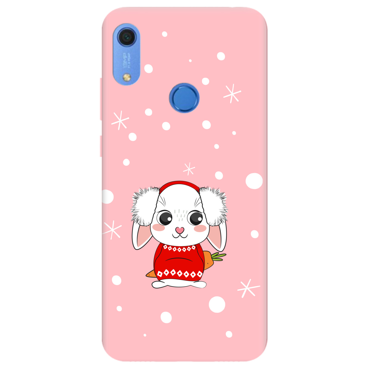 Чохол для Huawei Y6s ніжно-рожевий матовий soft touch My bunny - фото 1 - Чохли для телефонів